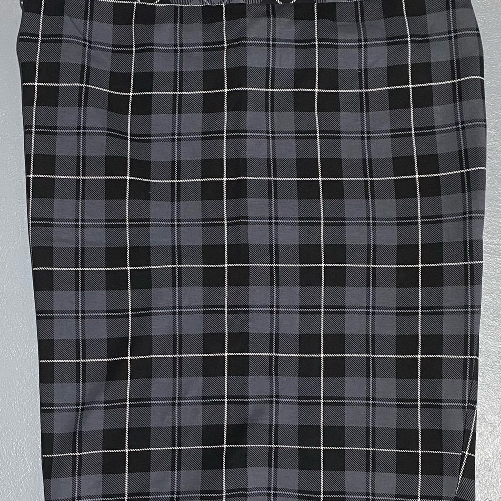 Torrid Plaid Black and Gray Pencil Skirt